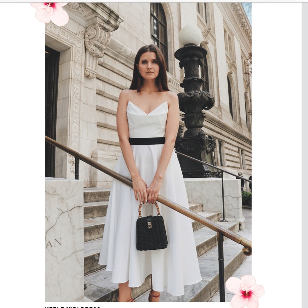 Jay Godfrey Keele Strapless Midi dress white 0